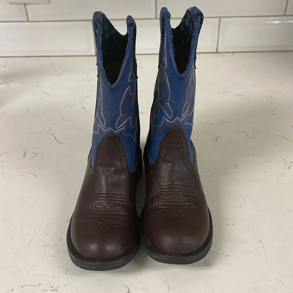 Roper Kids Lightning (Toddler/Little Kid) Blue and Brown Western Boots Size 11